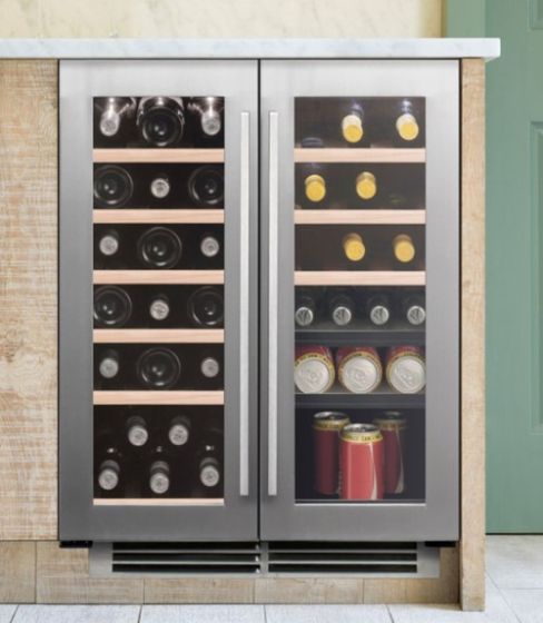 Caple WI6234 38 Bottle Dual Zone Under Counter Wine Cooler - Stainless Steel