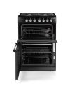 Rangemaster CLA60DFFBL/C Classic Freestanding 60cm Dual Fuel Cooker in Black and Chrome A Rated