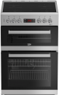 Beko EDC6731S 60cm Double Oven Electric Cooker with Vitroceramic Hob - Silver