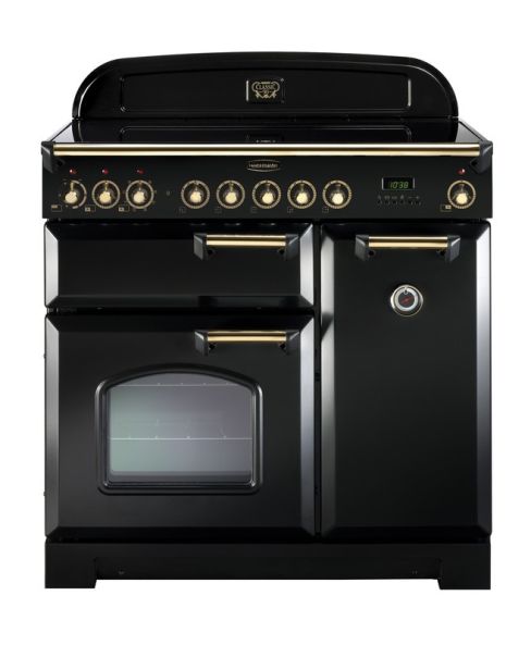 Rangemaster CDL90EIBL/B Classic Deluxe 90 Induction Range Cooker - Black Brass