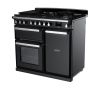 Rangemaster ESDL100DFPGBL/CM1 100cm Wide Dual Fuel Range Cooker - Gloss Black / Chrome - A Rated