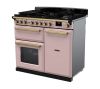 Rangemaster ESDL100DFPPPK/AB1 100cm Wide Dual Fuel Range Cooker - Pale Pink / Antique Brass - A Rated