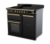 Rangemaster ESDL100EIPGBL/AB1 100cm Induction Range Cooker –Black Gloss /  Antique Brass - A Rated