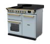 Rangemaster ESDL100EIPMSB/AB1 100cm Wide Induction Range Cooker - Misty Blue / Antique Brass - A Rated