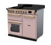 Rangemaster ESDL100EIPPPK/AB1 100cm Wide Induction Range Cooker - Pale Pink / Antique Brass - A Rated