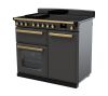Rangemaster ESDL100EIPSLT/AB1 100cm Wide Induction Range Cooker - Slate / Antique Brass - A Rated