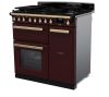 Rangemaster ESDL90DFPBOR/AB1 90cm Wide Dual Fuel Range Cooker - Bordeaux / Antique Brass - A Rated