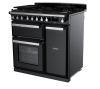 Rangemaster ESDL90DFPGBL/CM1 90cm Wide Dual Fuel Range Cooker - Gloss Black / Chrome - A Rated