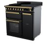Rangemaster ESDL90EIPGBL/AB1 90cm Induction Range Cooker –Black Gloss /  Antique Brass - A Rated