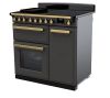 Rangemaster ESDL90EIPSLT/AB1 90cm Wide Induction Range Cooker - Slate / Antique Brass - A Rated
