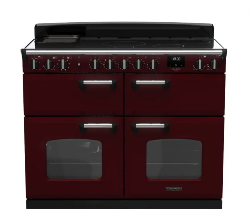 Rangemaster CLDLB110EIPBOR/CM1 Classic Deluxe 110cm BC Induction Range Cooker Bordeaux/Chrome