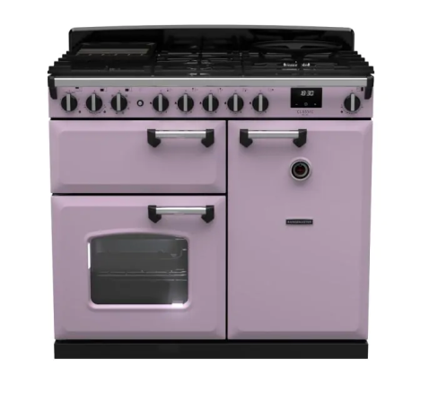 Rangemaster CLDL100DFPHTH/CM1 Classic Deluxe  100 DF Dual Fuel Range Cooker Heather Chrome