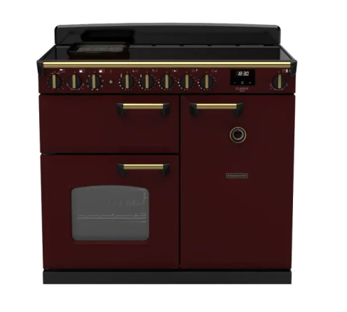 Rangemaster CLDL100EIPBOR/AB1 Classic Deluxe 100cm Induction Range Cooker Bordeaux/Antique Brass
