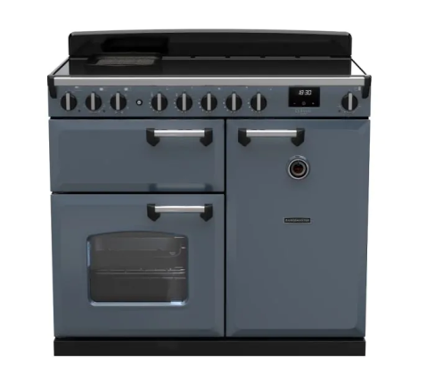 Rangemaster CLDL100EIPSTB/CM1 Classic Deluxe 100cm Induction Range Cooker Stone Blue/Chrome