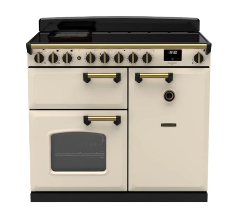 Rangemaster CLDL100EIPPCR/AB1 Classic Deluxe 100cm Induction Range Cooker Pale Cream/Antique Brass