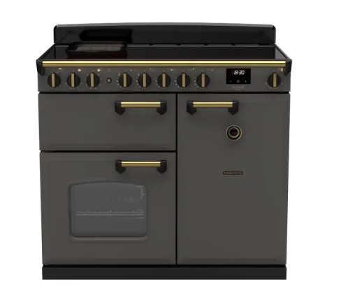 Rangemaster CLDL100EIPSLT/AB1 Classic Deluxe 100cm Induction Range Cooker Slate/Antique Brass