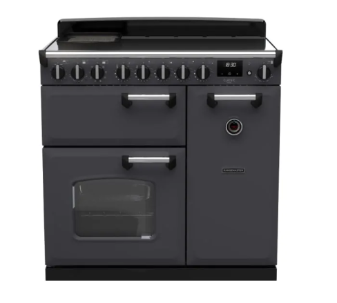 Rangemaster CLDL90EIPSLT/CM1 Classic Deluxe 90cm Induction Range Cooker Slate/Chrome