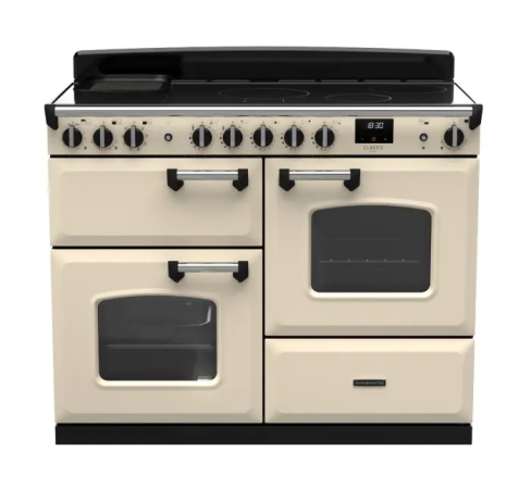 Rangemaster CLDLO110EIPPCR/CM1 Classic Deluxe 110cm OC Induction Range Cooker Pale Cream/Chrome