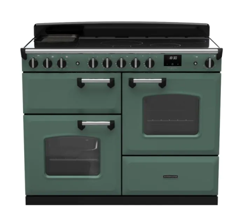 Rangemaster CLDLO110EIPMGR/CM1 Classic Deluxe 110cm OC Induction Range Cooker Mineral Green/Chrome