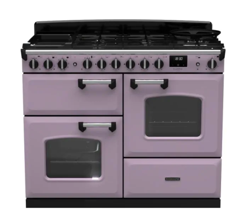 Rangemaster CLDLO110DFPHTH/CM1 Classic Deluxe OC 110 DF Dual Fuel Range Cooker Heather Chrome