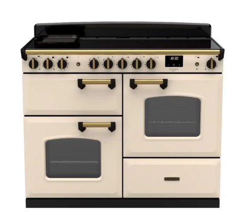 Rangemaster CLDLO110EIPPCR/AB1 Classic Deluxe 110cm OC Induction Range Cooker Pale Cream/Antique Brass