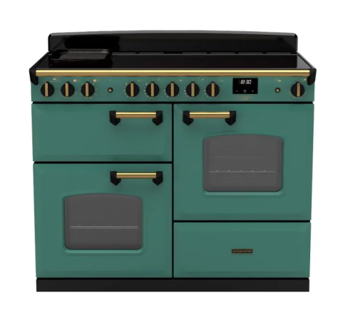 Rangemaster CLDLO110EIPMGR/AB1 Classic Deluxe 110cm OC Induction Range Cooker Mineral Green/Antique Brass