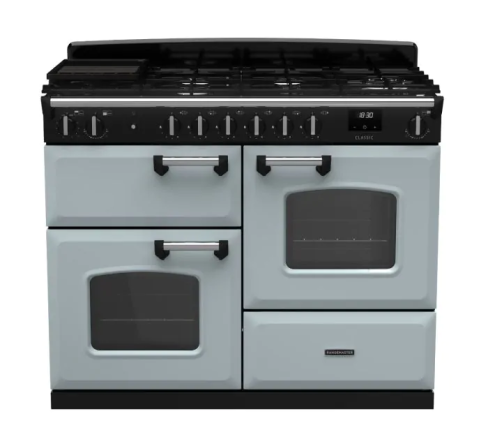 Rangemaster CLO110DFPMSB/CM1 Classic OC 110 DF  Dual Fuel Range Cooker Misty Blue Chrome