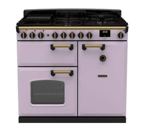 Rangemaster CLDL100DFPHTH/AB1 Classic Deluxe  100 DF Dual Fuel Range Cooker Heather Antique Brass