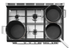 Smeg CPF92GMBL 90cm Portofino Dual Fuel Range Cooker Black