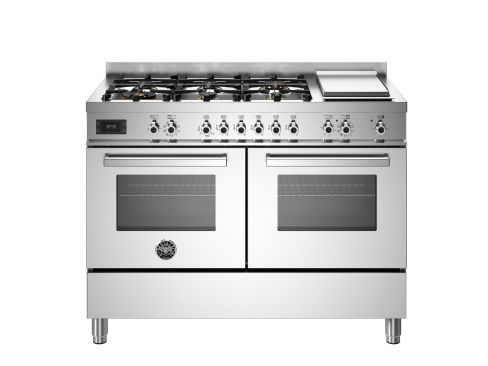 Bertazzoni PRO126G2EXT Professional 120cm Range Cooker Twin Oven Dual Fuel Stainless Steel