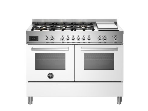 Bertazzoni PRO126G2EBIT Professional 120cm Range Cooker Twin Oven Dual Fuel Gloss White