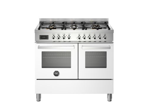 Bertazzoni PRO106L2EBIT Professional 100cm Range Cooker Twin Oven Dual Fuel Gloss White
