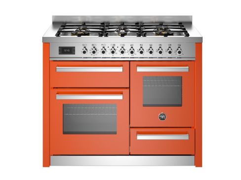 Bertazzoni PRO116L3EART Professional 110cm Range Cooker XG Oven Dual Fuel Gloss orange