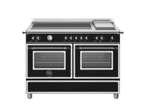 Bertazzoni HER125I2ENET Heritage 120cm Range Cooker Twin Oven with Griddle Induction Matt Black
