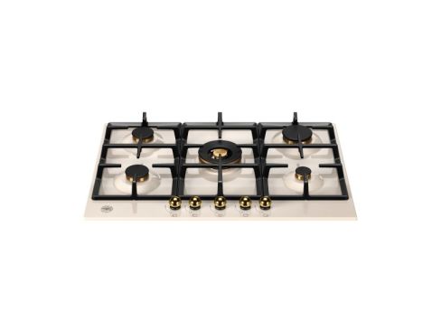 Bertazzoni P755CHERAG Heritage Series 75cm Gas hob with Wok burner Ivory Gold