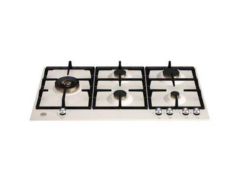 Bertazzoni P905LHERAX Heritage Series 90cm Gas hob with Left Wok burner Ivory Chrome