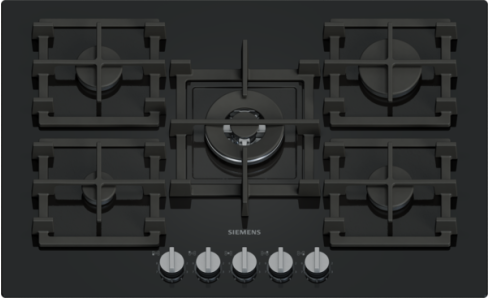 Siemens EP7A6QI40 75cm Wide 5 Burner Gas on Glass Hob - Black