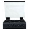 Statesman GDL60B Glass Lid Double Oven Gas Cooker, 4 Gas Burners, 60cm Wide, Black
