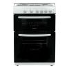 Statesman GDL60W2 Glass Lid Twin Cavity Gas Cooker, 4 Gas Burners, 60cm Wide, White