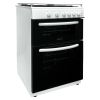 Statesman GDL60W2 Glass Lid Twin Cavity Gas Cooker, 4 Gas Burners, 60cm Wide, White
