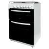 Statesman GDL60W2 Glass Lid Twin Cavity Gas Cooker, 4 Gas Burners, 60cm Wide, White