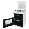 Statesman GDL60W2 Glass Lid Twin Cavity Gas Cooker, 4 Gas Burners, 60cm Wide, White