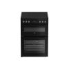 Beko EDC6731K 60cm Double Oven Electric Cooker with Vitroceramic Hob - Black