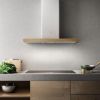 Elica BIO Wide Chimney Hood - White / Oak Wood - A+ Rated