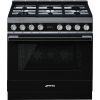 Smeg CPF9GPBL 90cm Portofino Dual Fuel Range Cooker Black