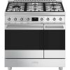 Smeg C92GMX2 90cm Symphony Steel Double Cavity Dual Fuel Cooker