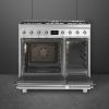 Smeg C92GMX2 90cm Symphony Steel Double Cavity Dual Fuel Cooker