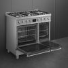 Smeg C92GMX2 90cm Symphony Steel Double Cavity Dual Fuel Cooker