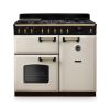 Rangemaster CLDL100DFPPCR/AB1 Classic Deluxe  100 DF Dual Fuel Range Cooker Pale Cream Antique Brass