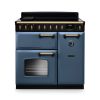 Rangemaster CLDL90EIPSTB/AB1 Classic Deluxe 90cm Induction Range Cooker Stone Blue/Antique Brass